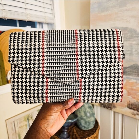 Chic Stylish Houndstooth Design Envelope Clutch. - Picture 1 of 12